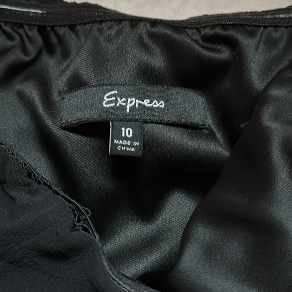 Express Vintage Y2K Silk Dress Strapless Ruffles Whimsygoth Wedding Guest Sz 10 - Picture 5 of 10